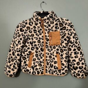 Cat & Jack Leopard Print Kids Sherpa Jacket